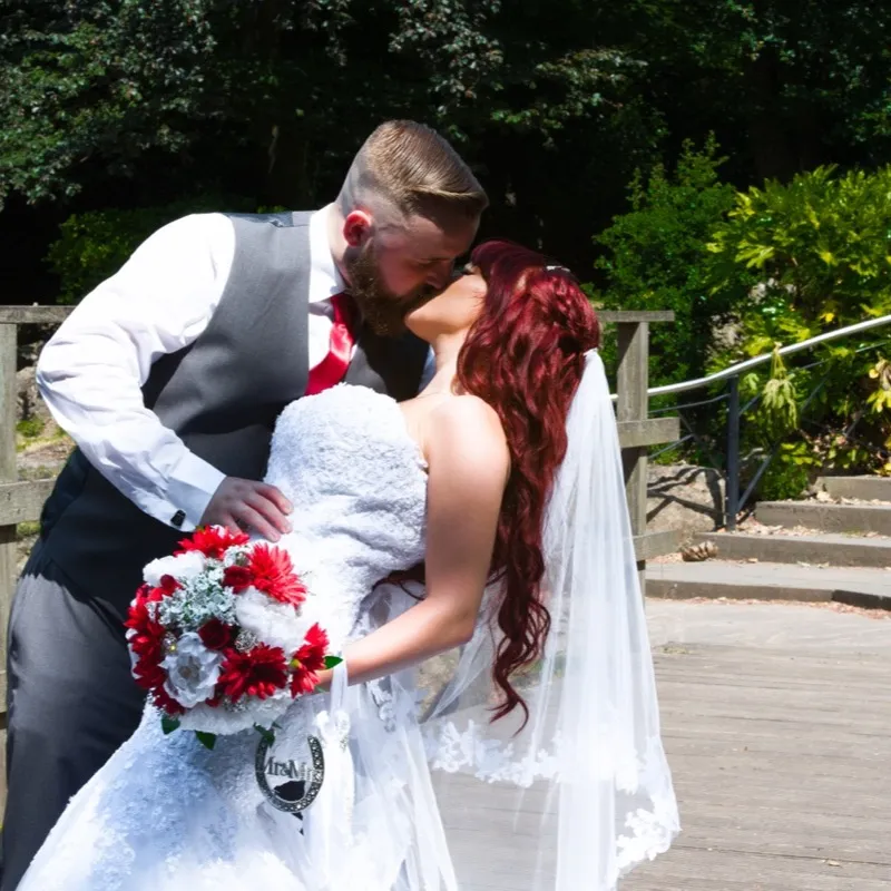 Katie and Andy during their engagement shoot at Clifton Park, Rotherham
